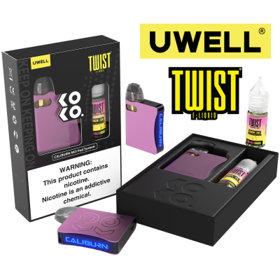 Uwell Caliburn AK3 Kit + A3S 0.8ohm Pods (x2) + Daddy’s Vapor 10ml Salts - 50mg